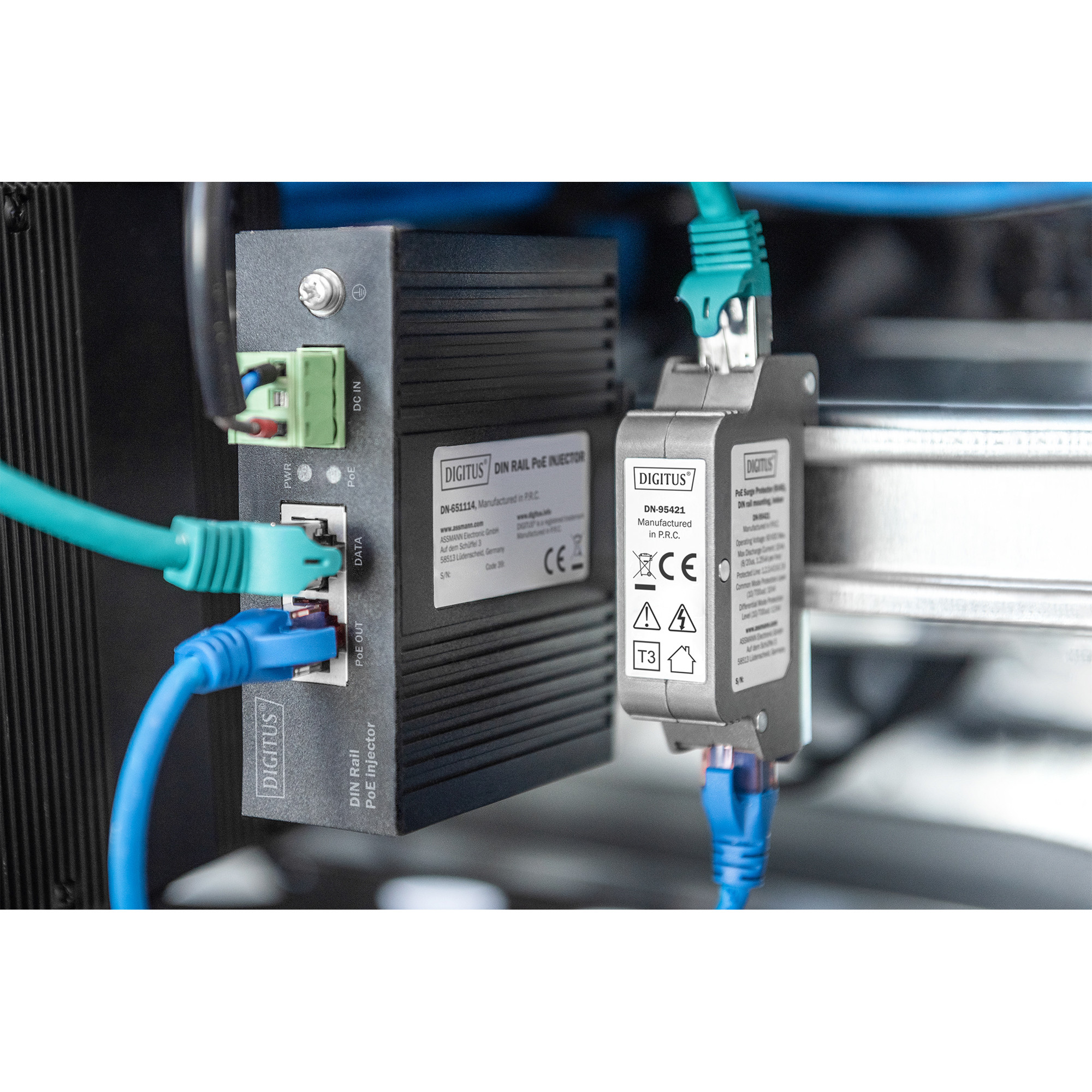 DIGITUS DN-95421 - PoE zaštitnik od prenapona (zaštita do 10 kV, podrška za Gigabit mreže do 1000 Mbps, PoE, PoE+, PoE++)-7