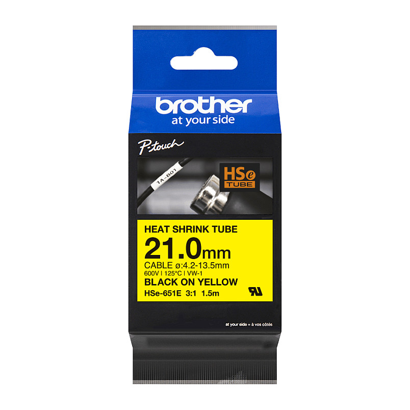 Termoskupljajuća cijev BROTHER HSe-651E (21mm, crno na žuto)-0