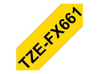 Fleksibilna traka za označavanje BROTHER TZe-FX661 (36mm x 8m, crni ispis na žutoj podlozi)-2