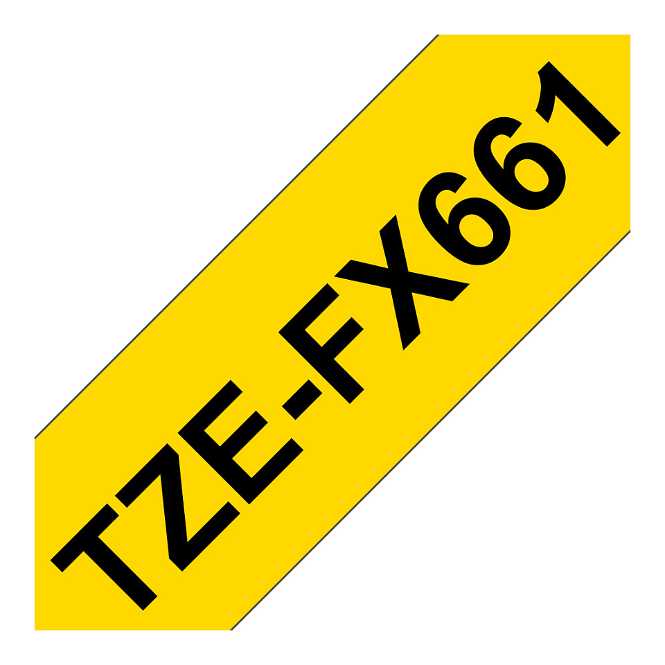 Fleksibilna traka za označavanje BROTHER TZe-FX661 (36mm x 8m, crni ispis na žutoj podlozi)-1