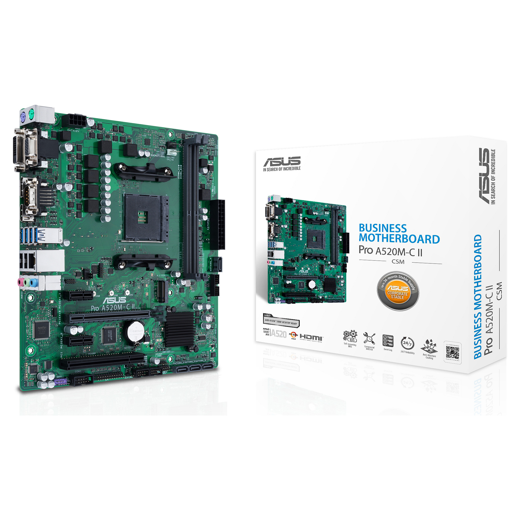 Matična ploča ASUS Pro A520M-C II/CSM (micro ATX, Socket AM4, AMD A520)-1