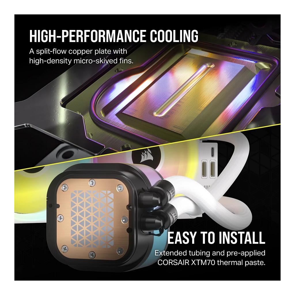 Sustav vodenog hlađenja procesora CORSAIR iCUE Link H100I RGB-12