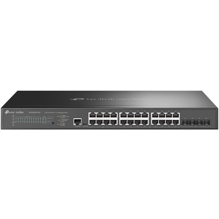 Prekidač TP-LINK Omada 24-Port 2.5GBASE-T and 4-Port 10GE SFP+ (32000 MAC adresa, 200 Gbit/s switching capacity, 256 MB RAM, 32 MB flash memory)-2