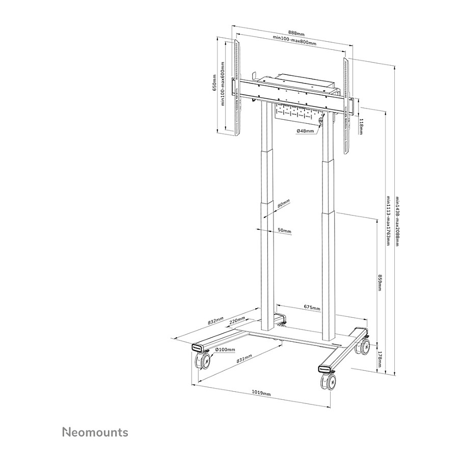 Motorni mobilni stalak NEOMOUNTS Motorised Mobile Stand FL55-875WH1 bijela-40