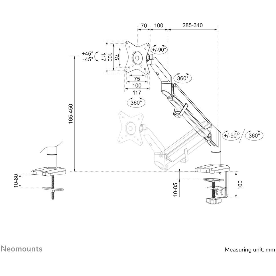 Komplet za montažu NEOMOUNTS DS70-810BL1 (podesiva ruka za LCD zaslon) crna-27