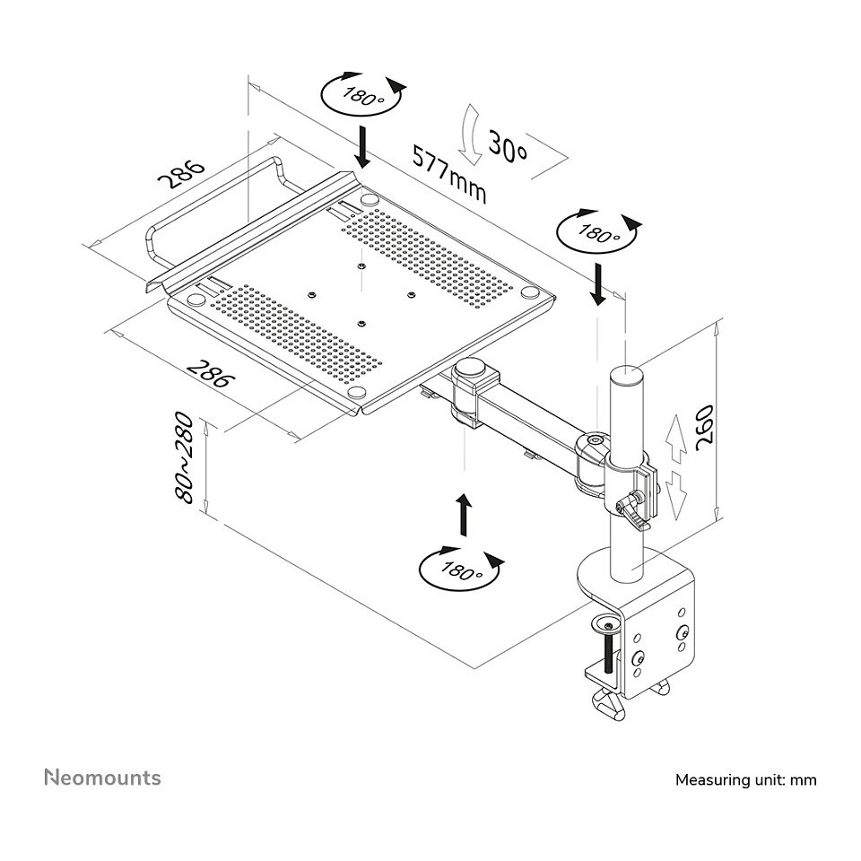 Neomounts NOTEBOOK-D100 mounting kit - full-motion - for notebook - crna-21