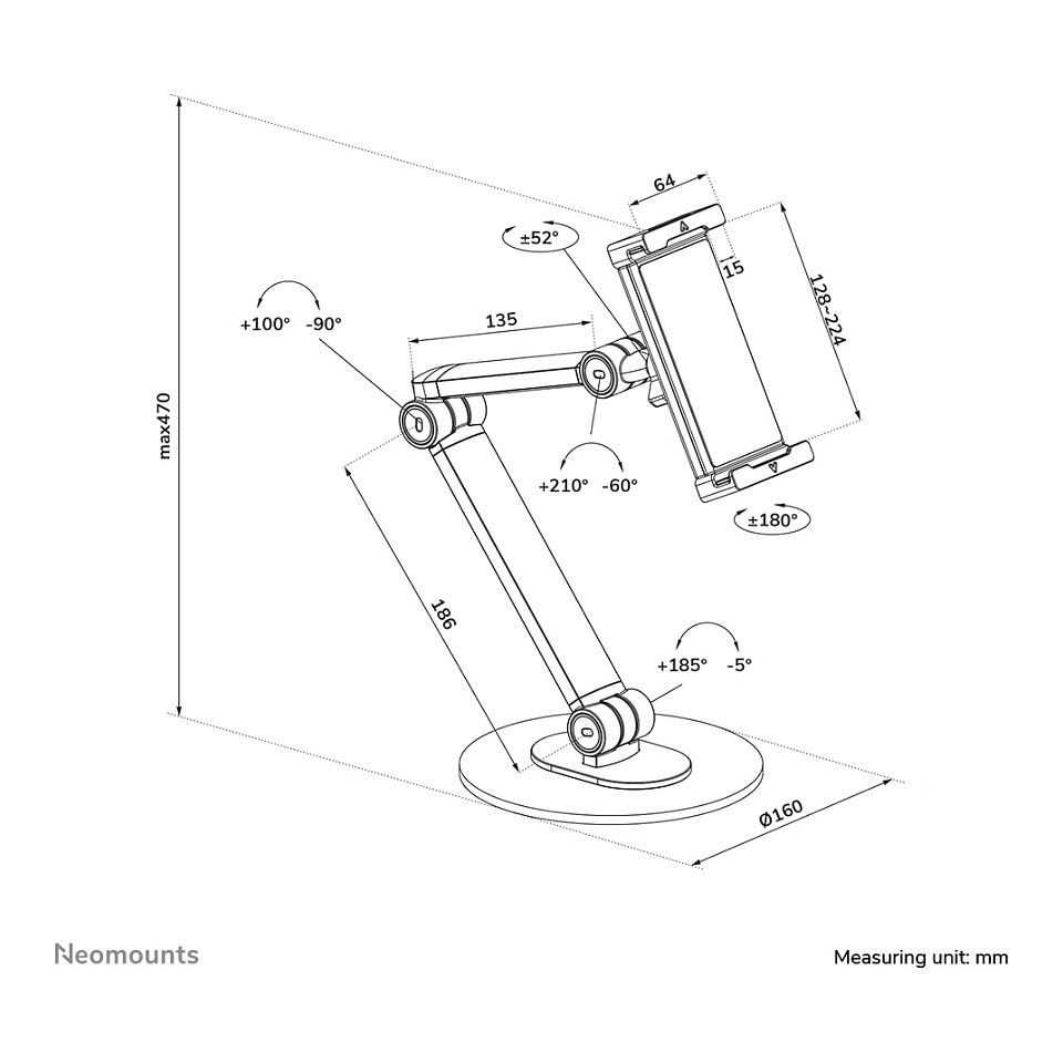 Stalak za tablet NEOMOUNTS DS15-550WH1 univerzalni, bijela boja-12