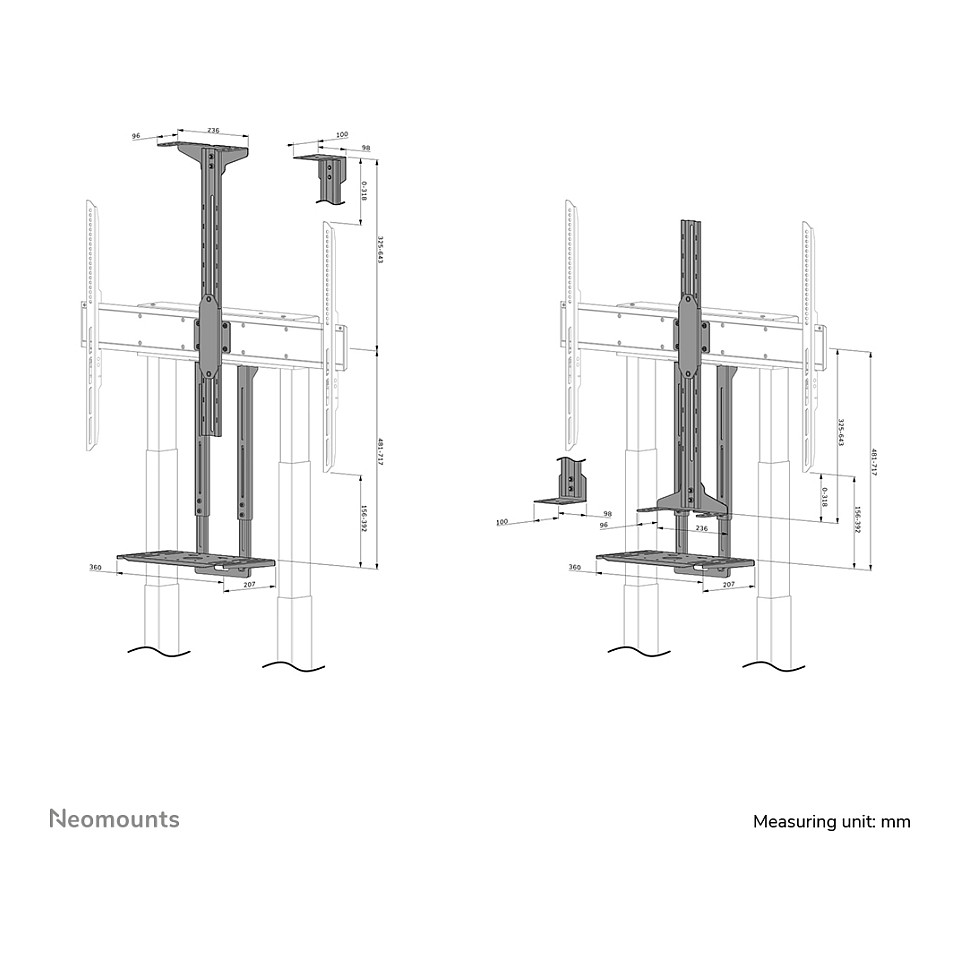 Komplet za montažu NEOMOUNTS AFL-875BL1 (za kameru / mediabox) crna-25