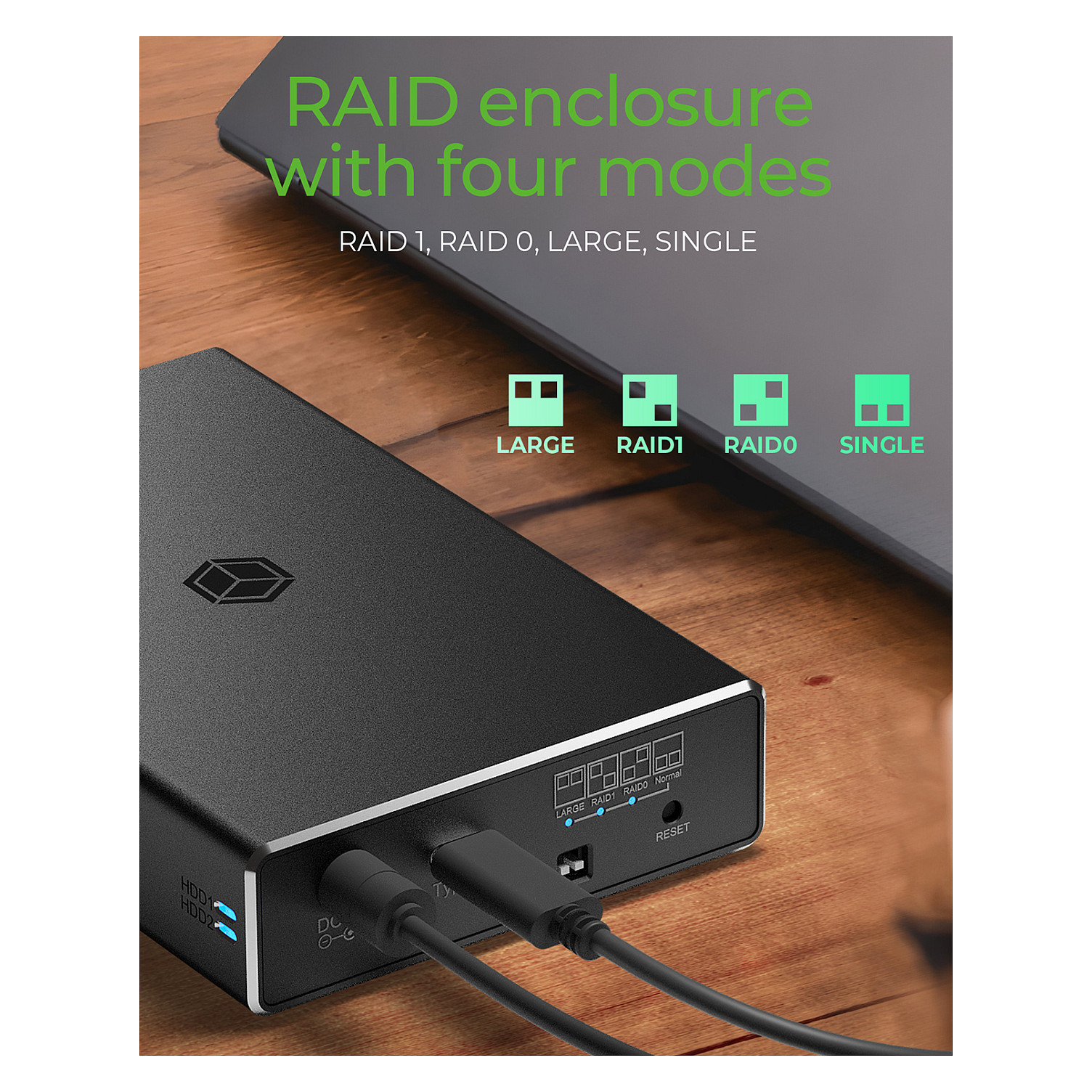 Kućište za diskove ICY BOX IB-RD2253-C31 (2x 2.5" SATA, USB-C 3.1 Gen 2, RAID)-11