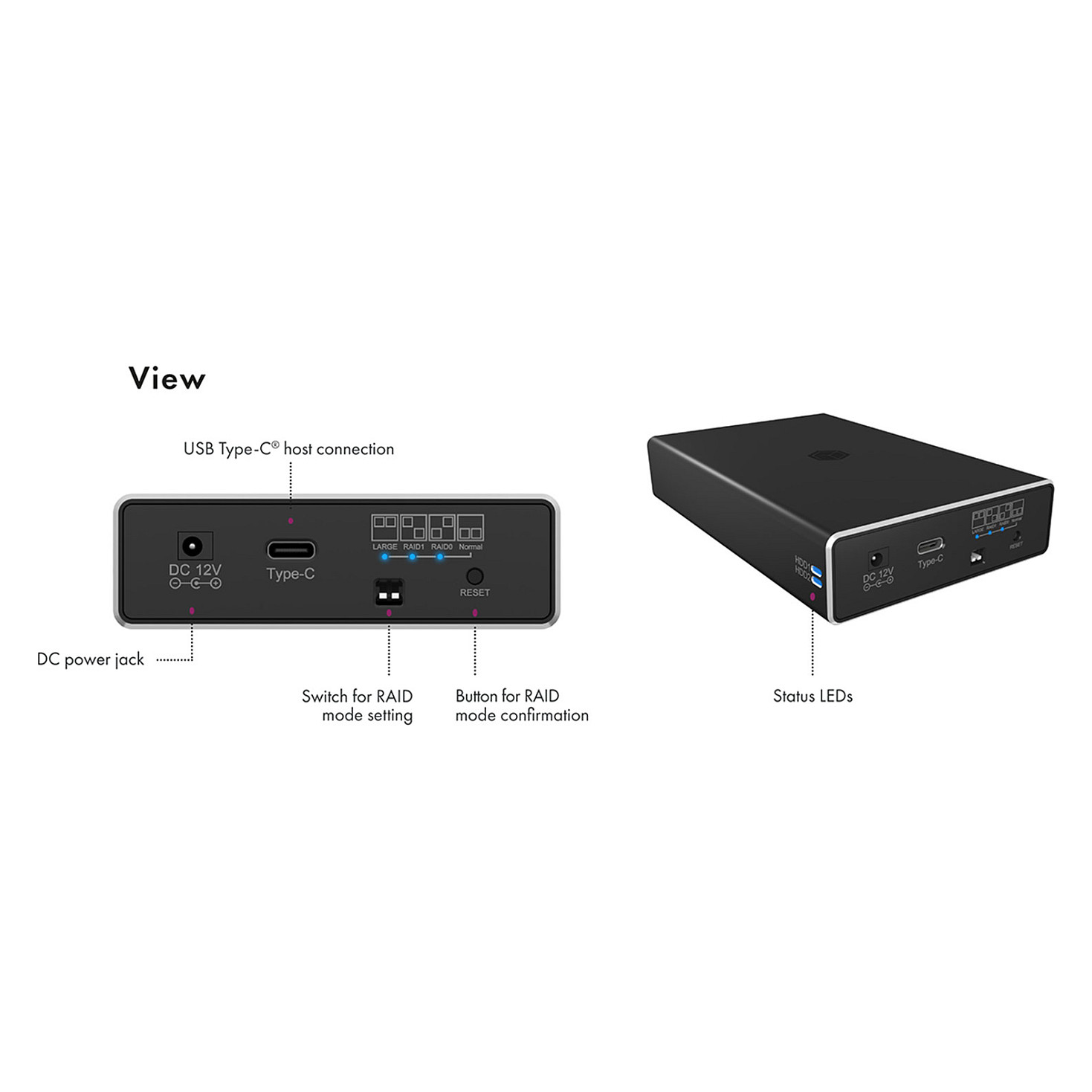Kućište za diskove ICY BOX IB-RD2253-C31 (2x 2.5" SATA, USB-C 3.1 Gen 2, RAID)-13