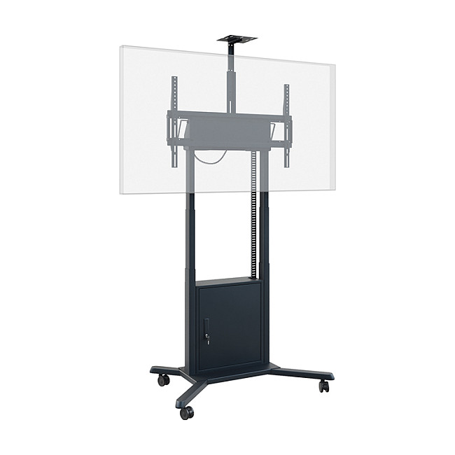 Kolica za zaslon HAGOR HP Twin Lift M-B (55"-86"), motorizirana, crna boja-9