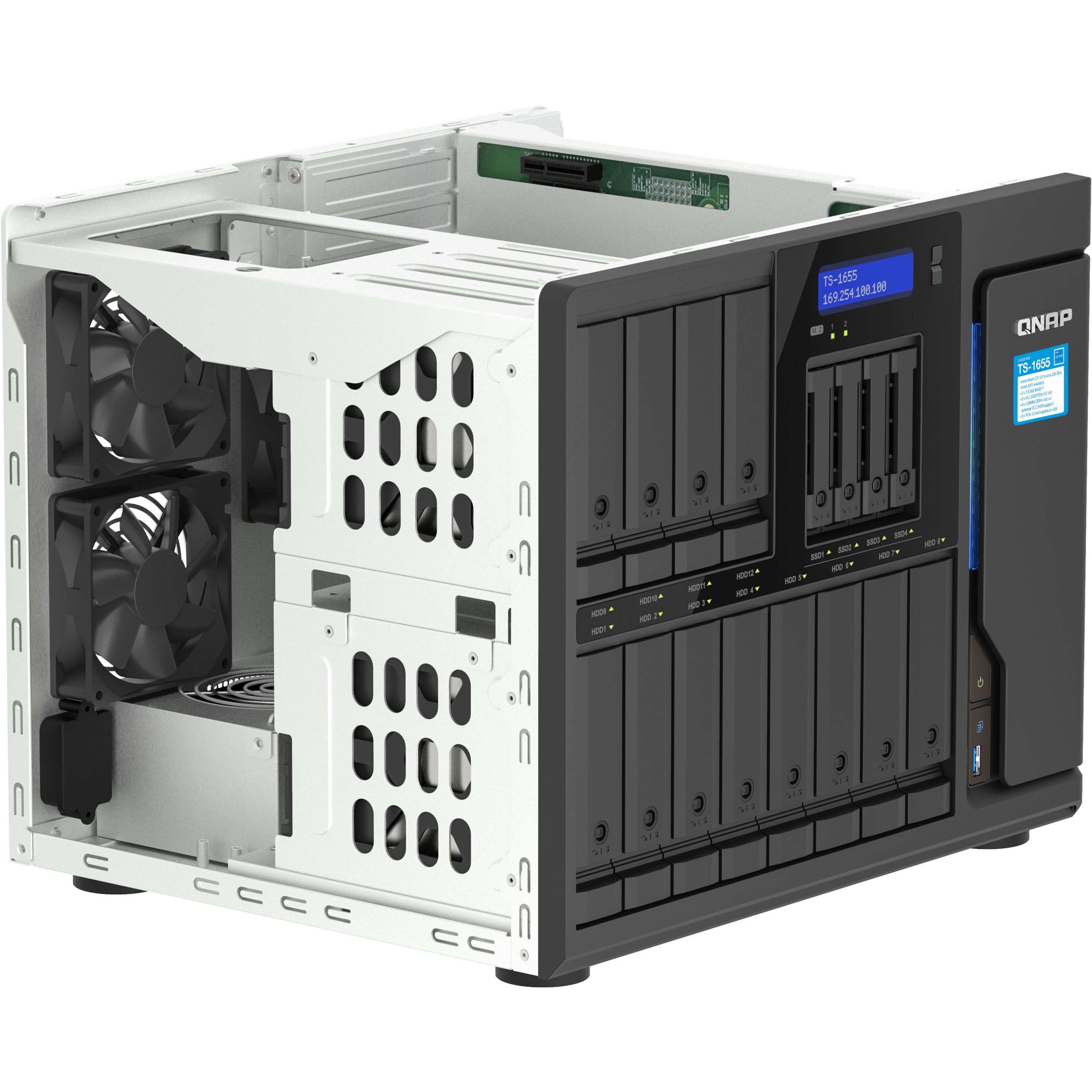 Poslužitelj NAS QNAP TS-1655 (12x 3.5" SATA, 4x 2.5" SATA, 8-core Intel Processor)-3