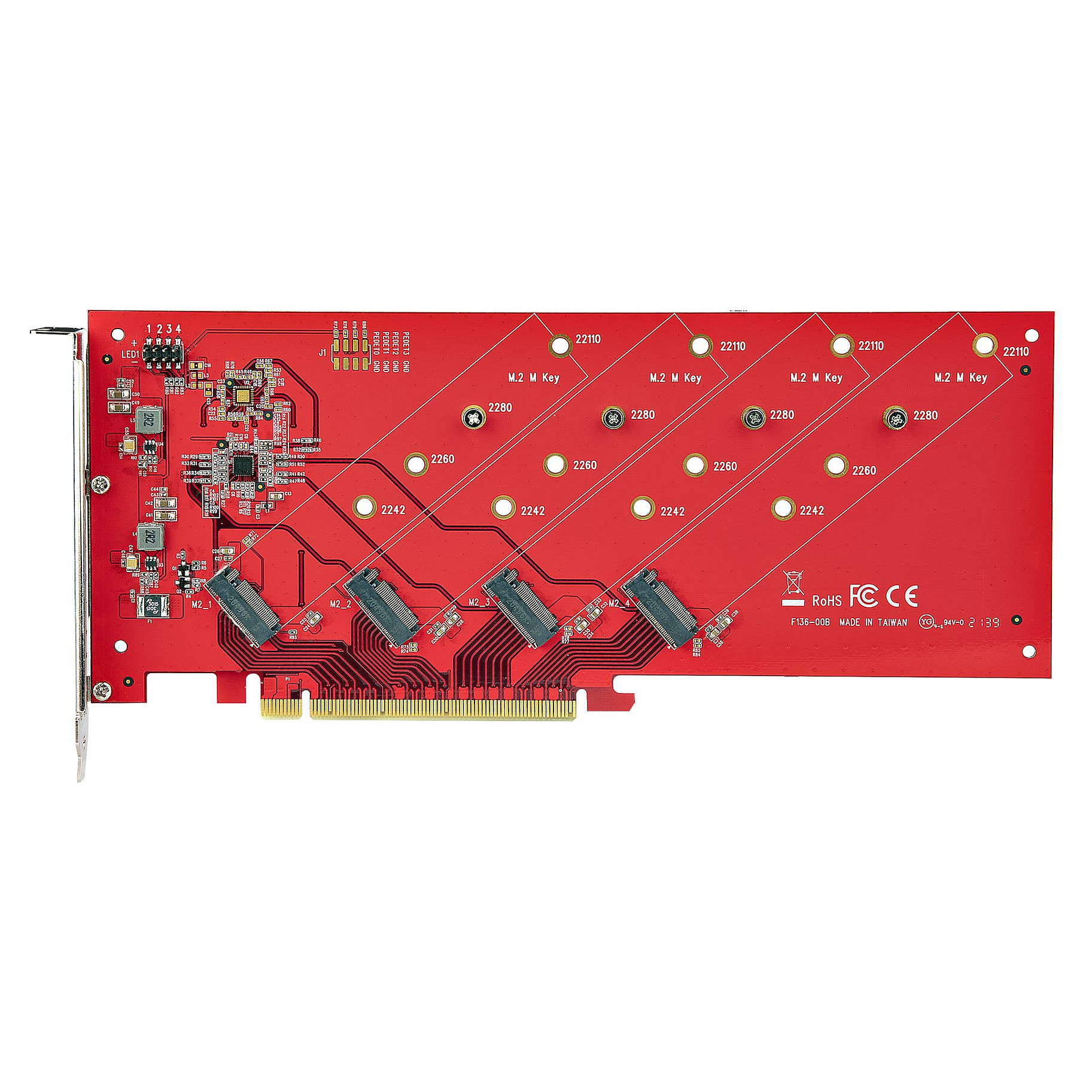 PCIe Adapter STARTECH.COM PEX8M2E4, Quad M.2 NVMe SSD, PCI Express 4.0 x16-12