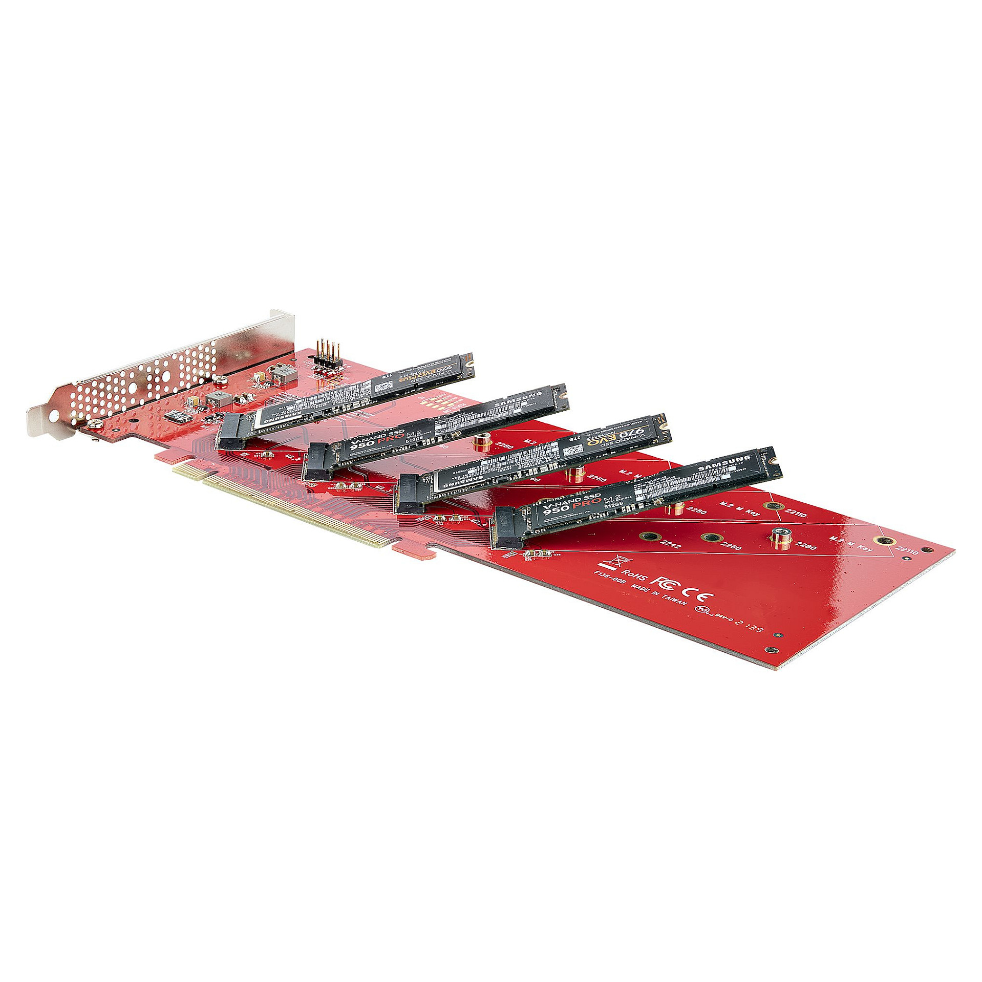 PCIe Adapter STARTECH.COM PEX8M2E4, Quad M.2 NVMe SSD, PCI Express 4.0 x16-14