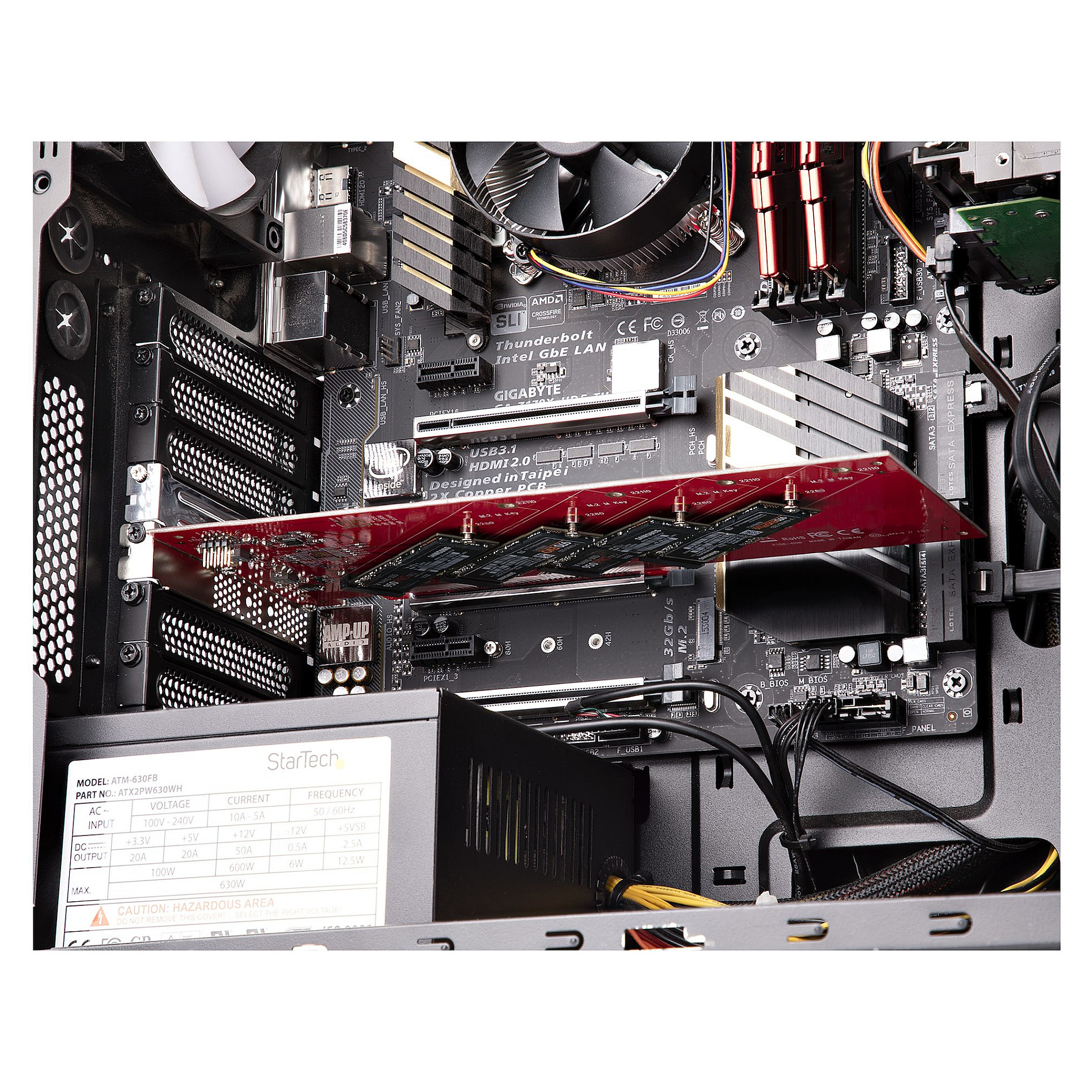 PCIe Adapter STARTECH.COM PEX8M2E4, Quad M.2 NVMe SSD, PCI Express 4.0 x16-16