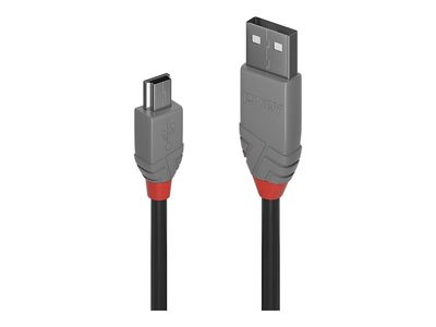 USB kabel LINDY Anthra Line, USB-A na Mini-B, 0.5m-1
