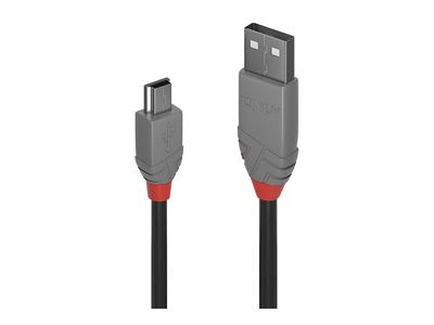 USB kabel LINDY Anthra Line, USB-A na Mini-B, 0.5m-0