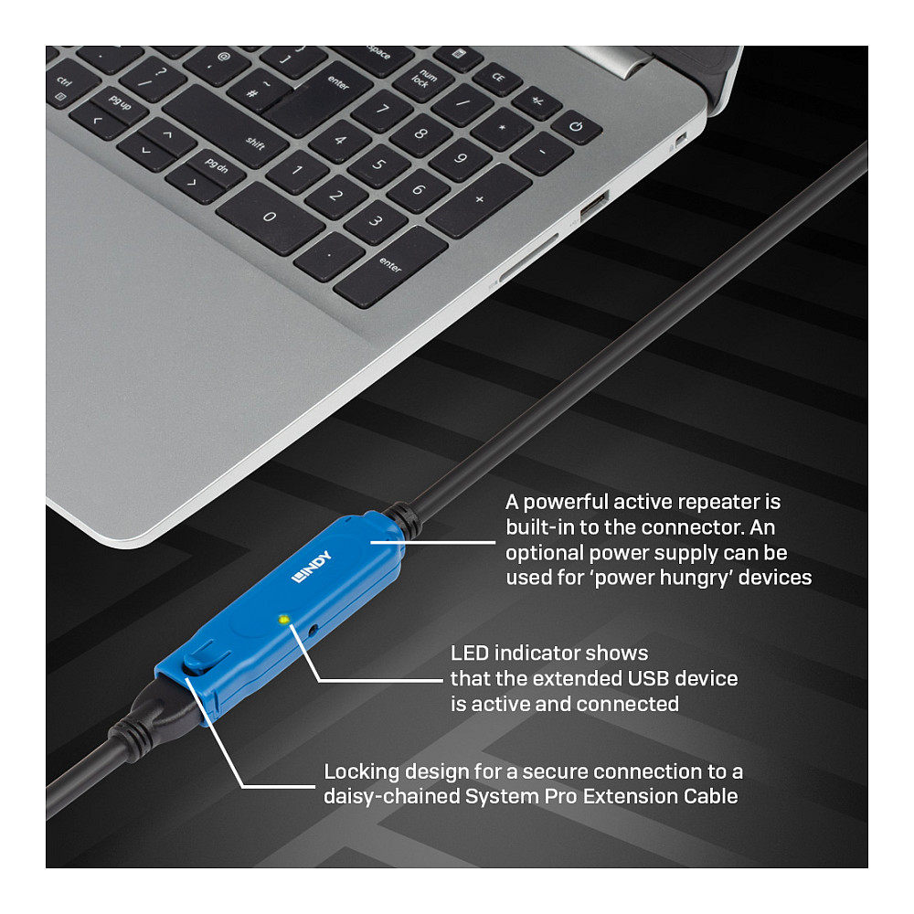 Kabel za produžetak USB LINDY Pro (USB Type A na USB Type A, 15 m)-6