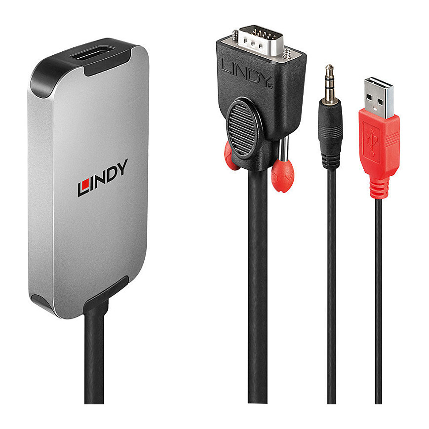 Adapter LINDY VGA na DisplayPort 1.2 (18 cm)-2
