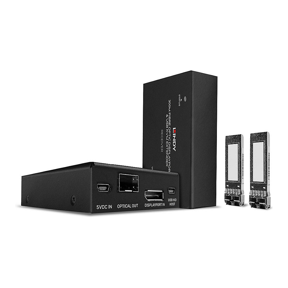 KVM Extender LINDY 300m Fibre Optic DisplayPort 1.2 & USB (4K@60Hz, optički, prijemnik i odašiljač)-4