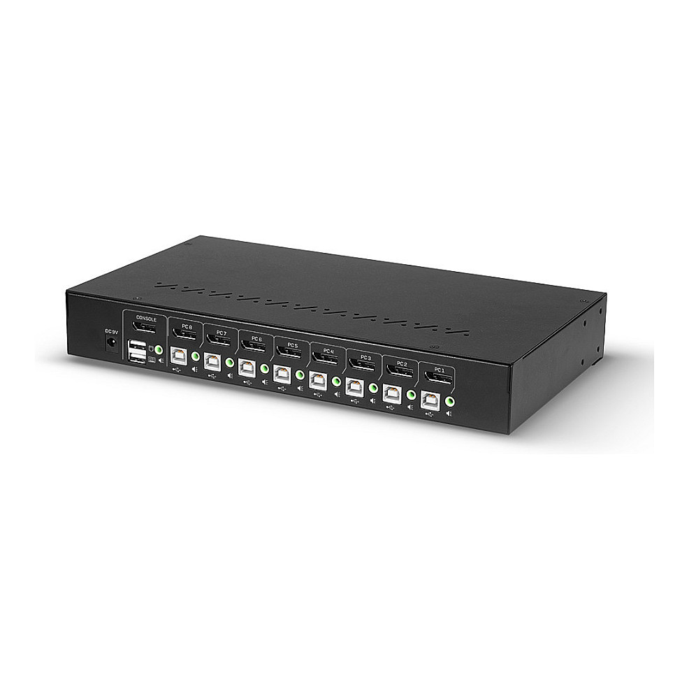 KVM Switch LINDY 39540 (8 Port, DisplayPort 1.2, 4K 60Hz, USB 2.0 Hub, Audio, 1U Rack)-6