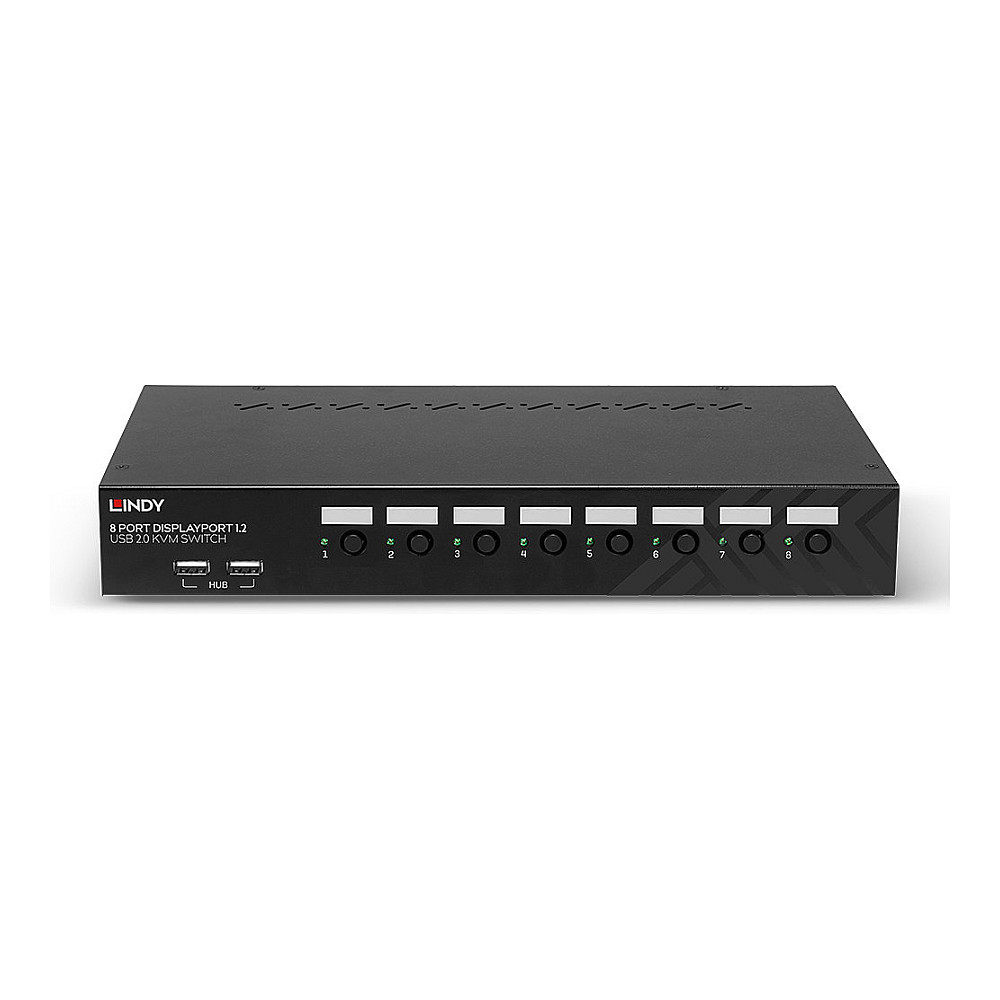 KVM Switch LINDY 39540 (8 Port, DisplayPort 1.2, 4K 60Hz, USB 2.0 Hub, Audio, 1U Rack)-7