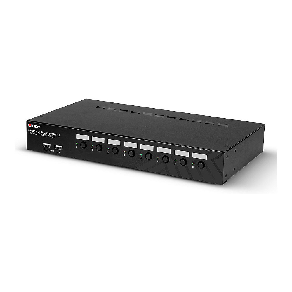 KVM Switch LINDY 39540 (8 Port, DisplayPort 1.2, 4K 60Hz, USB 2.0 Hub, Audio, 1U Rack)-9