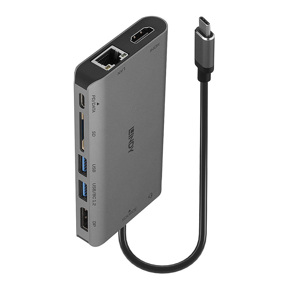 Docking stanica LINDY USB 3.2 Type C Laptop Mini Dock (USB-C 3.2, HDMI, DP, GigE)-4