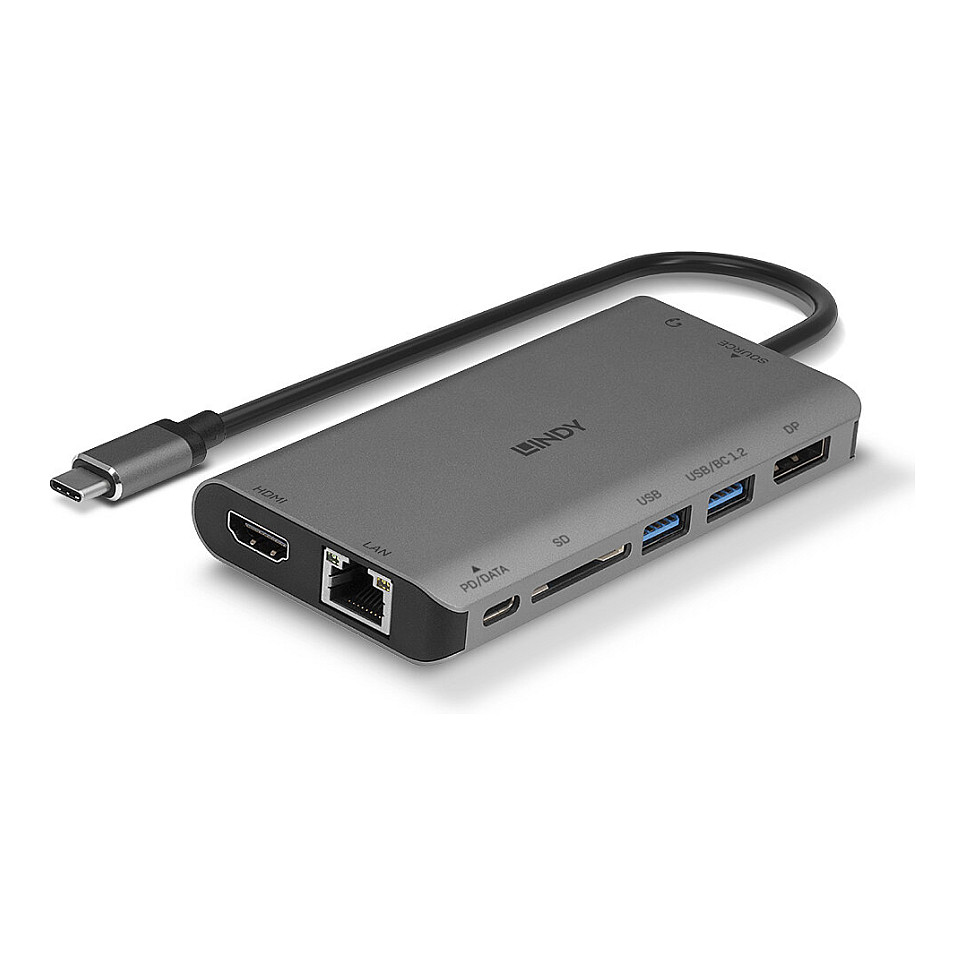 Docking stanica LINDY USB 3.2 Type C Laptop Mini Dock (USB-C 3.2, HDMI, DP, GigE)-5