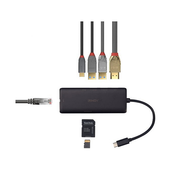 Docking stanica LINDY (USB-C 3.2 Gen 1, HDMI, GigE)-6