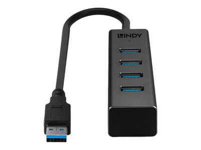 USB Hub LINDY 4-portni USB 3.0, Anthracite - 43324-4