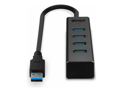 USB Hub LINDY 4-portni USB 3.0, Anthracite - 43324-3