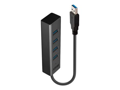 USB Hub LINDY 4-portni USB 3.0, Anthracite - 43324-5