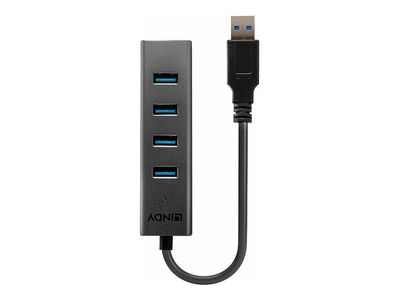 USB Hub LINDY 4-portni USB 3.0, Anthracite - 43324-1