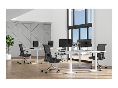 Nosač za monitor stolni NEOMOUNTS Dis Public Mount DS75S-950WH2 (2 monitora, po nosaču 17"- 32", do 8 kg, nagib +60° -60°, zkret +90° -90°, rotacija+180° -180°)-6