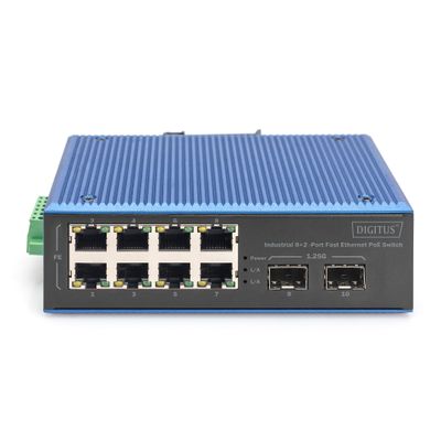 Mrežni switch DIGITUS Fast Ethernet PoE Industrial 8+2