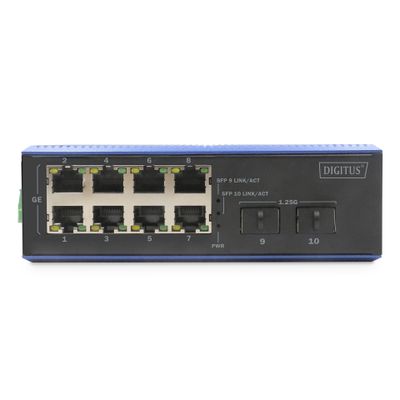 Mrežni switch DIGITUS Gigabit Ethernet PoE Industrial 8+2-0