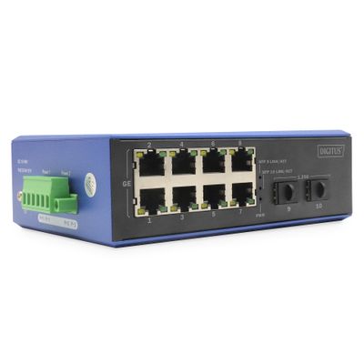 Mrežni switch DIGITUS Gigabit Ethernet PoE Industrial 8+2-4
