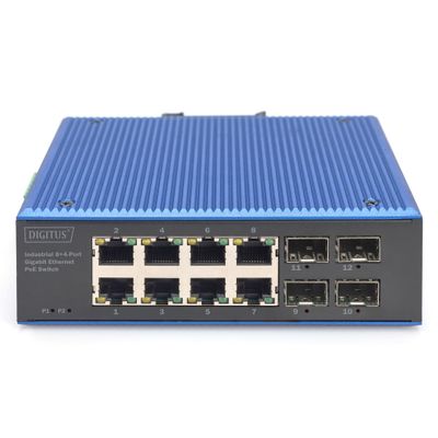 Mrežni switch DIGITUS Gigabit Ethernet PoE Industrial 8+4-0