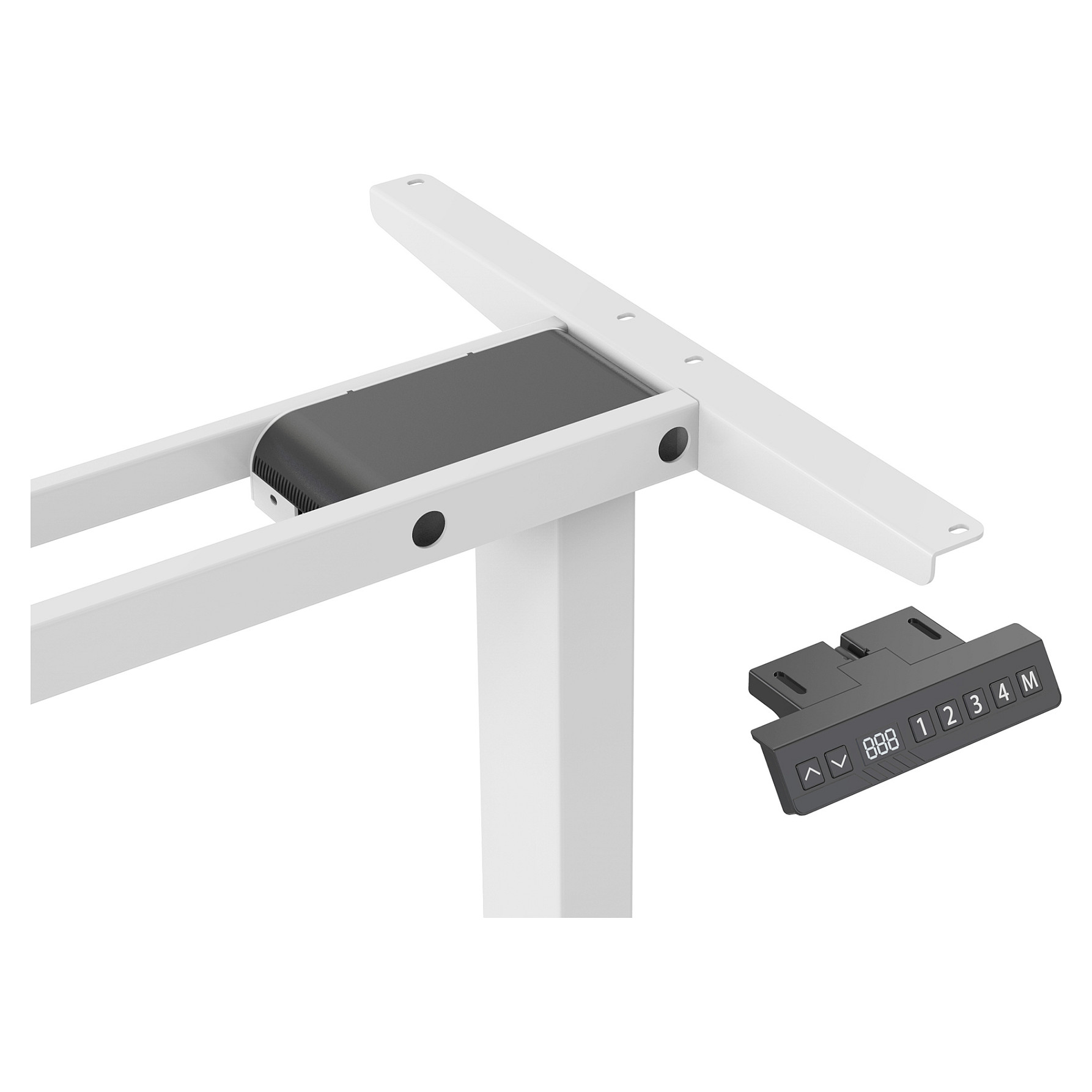 Postolje za radni stol DIGITUS DA-90407 (kutno, 3 motora, 62-128 cm, bijelo)-5