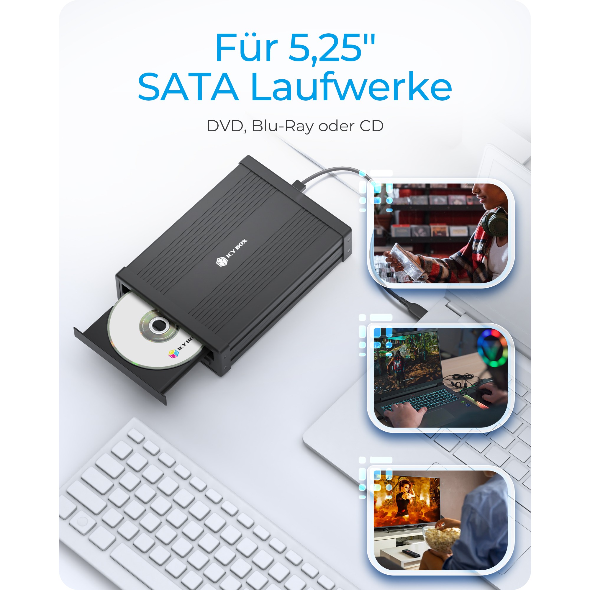 Kučište za skladištenje RAIDSONIC Icy Box (1x 5,25" USB 3.2)-6