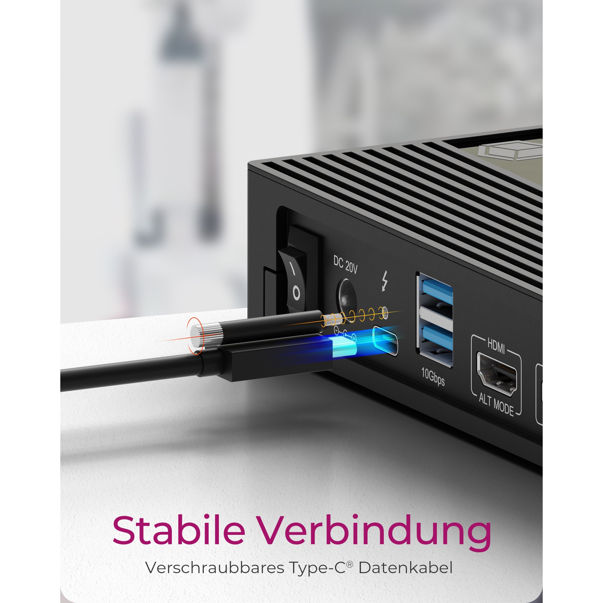 Docking stanica ICY BOX IB-DK2246AC (USB-C 3.2 Gen 2 / Thunderbolt 3 / Thunderbolt 4, 3 x HDMI, 2 x DP, GigE)-14