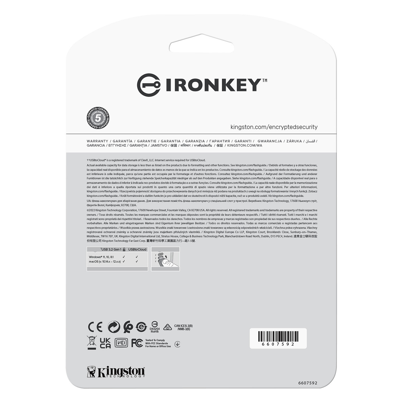 USB FLASH DRIVE KINGSTON IronKey Locker+ 50 (256 GB, AES hardverska enkripcija, TAA compliant)-4