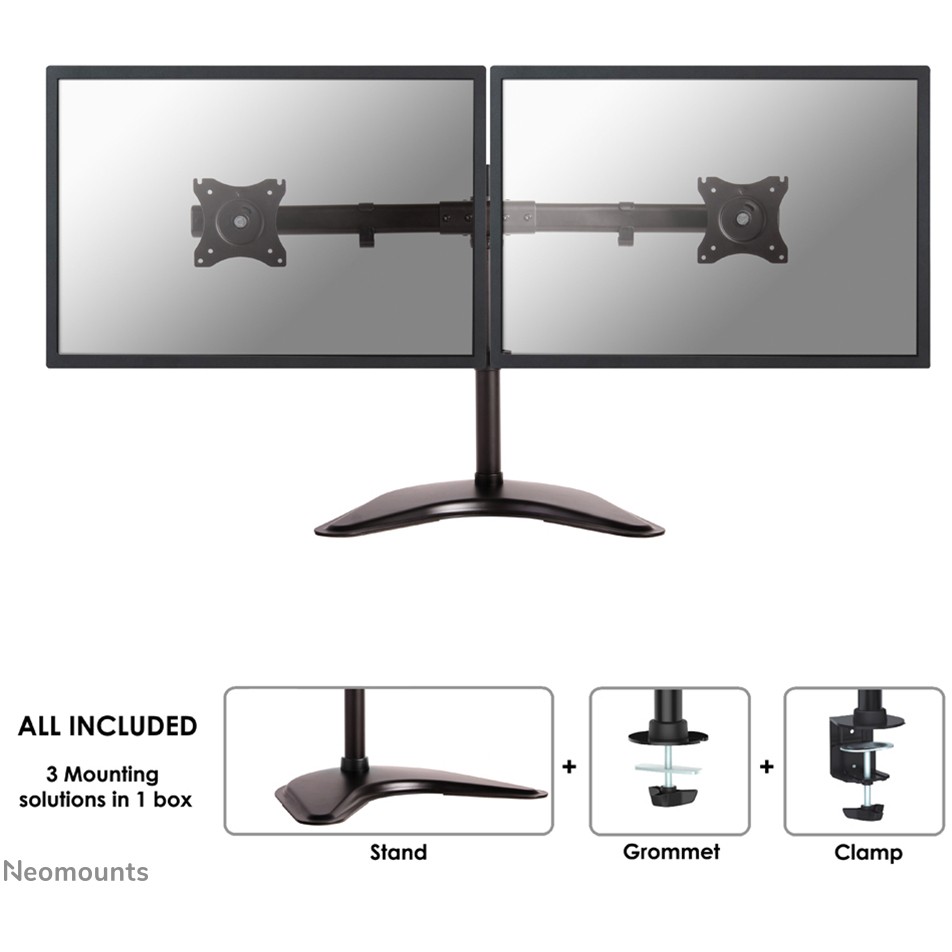 Stolni nosač za 2 monitora NEOMOUNTS NM-D335D (do 27", VESA, crni)-2