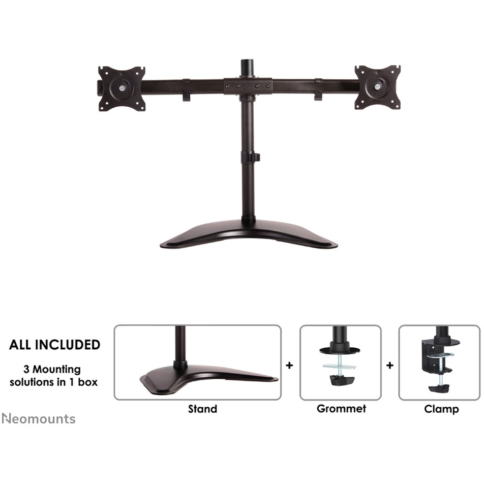 Stolni nosač za 2 monitora NEOMOUNTS NM-D335D (do 27", VESA, crni)-3