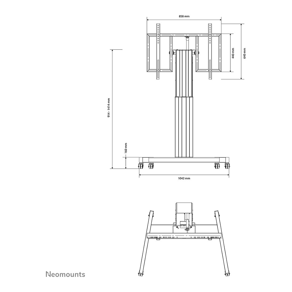 Stalak za TV NEOMOUNTS PLASMA-M2500T motorni - crna, RAL 9005-15
