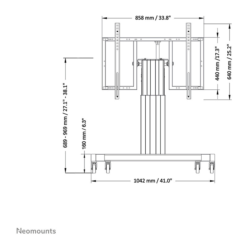 Neomounts PLASMA-M2550T motorizirani podni stalak za TV, crni-6