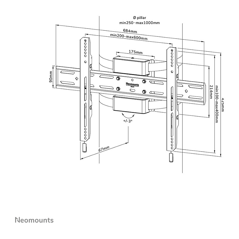 Stupni nosač za TV NEOMOUNTS WL30S-910BL16 (za ekrane do 75", do 50 kg, VESA 200x100-600x400)-23