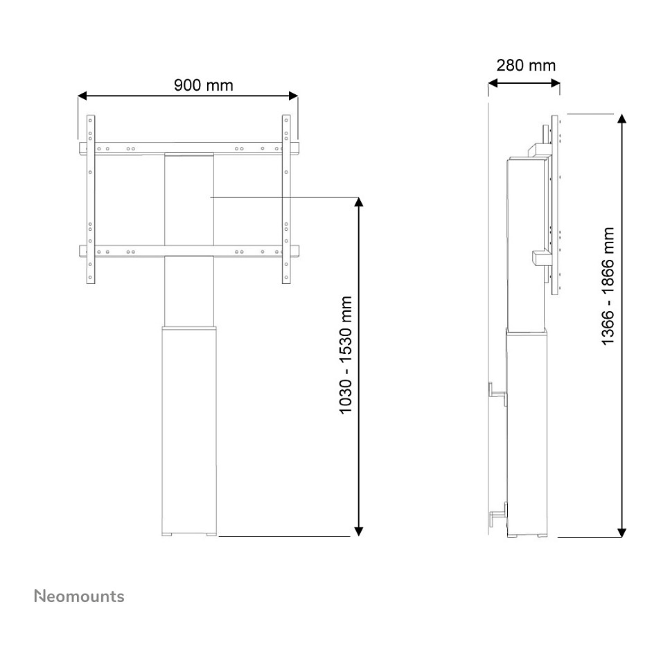 Motorizirani podni stalak za TV NEOMOUNTS PLASMA-W2250, 42"-100", do 130kg, srebrni-12