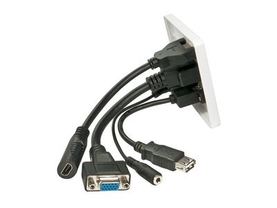 Zidna priključna ploča LINDY Multi AV (HDMI, VGA, 3.5mm, Kompozitni)-0